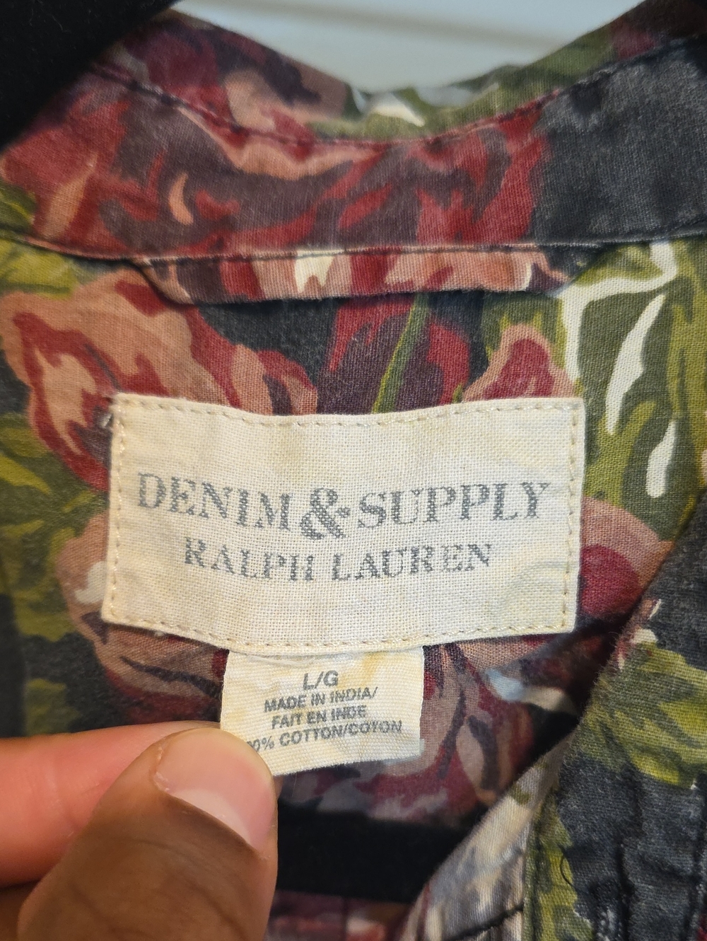 Denim & Supply Ralph Lauren Black Floral Short-Sleeve Button-Down - Picture 2 of 4